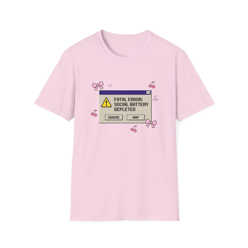 Fatal Error Social Battery Depleted T-Shirt