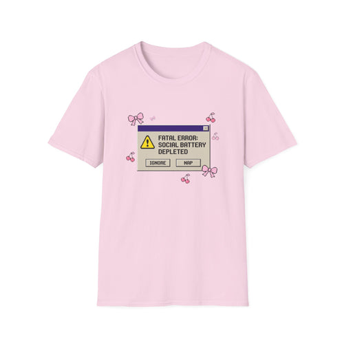 Fatal Error Social Battery Depleted T-Shirt