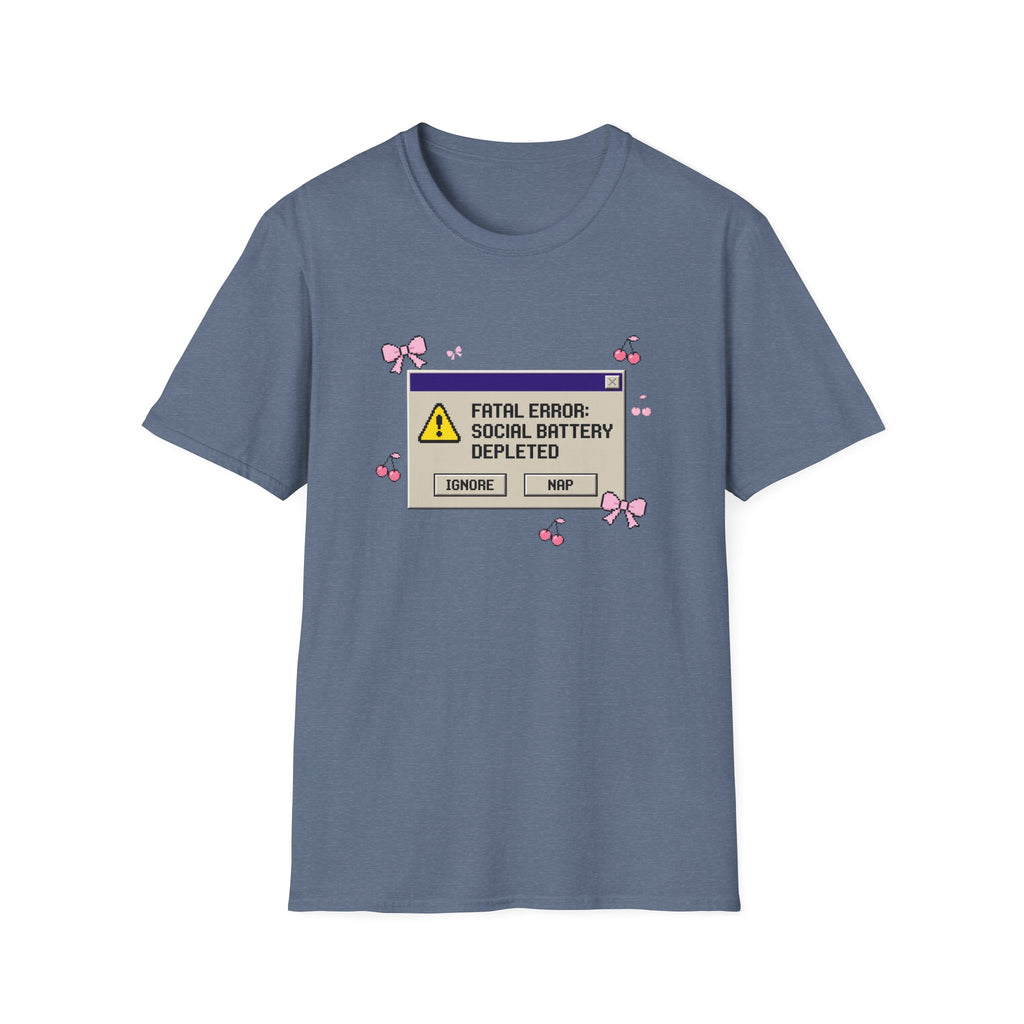 Fatal Error Social Battery Depleted T-Shirt