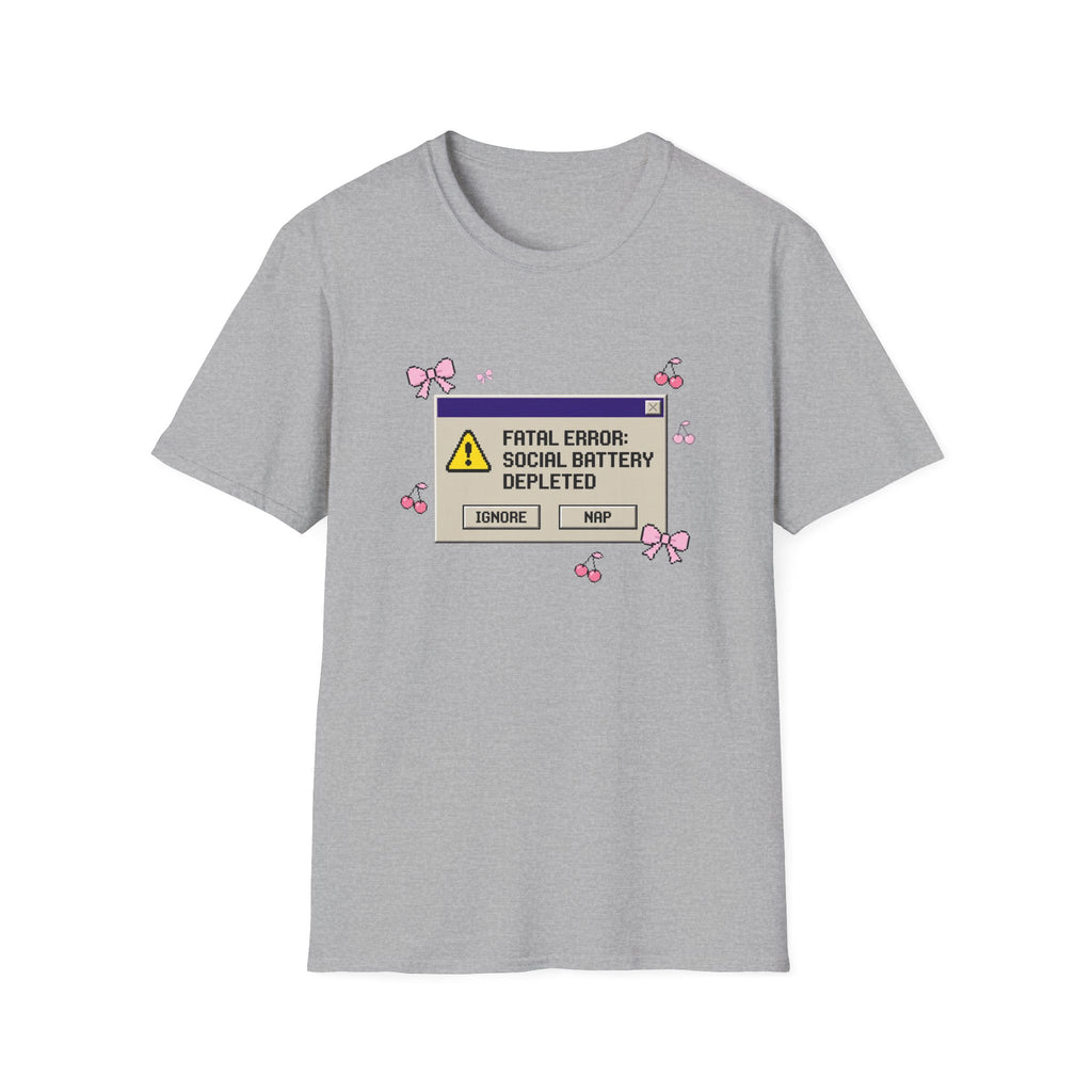 Fatal Error Social Battery Depleted T-Shirt