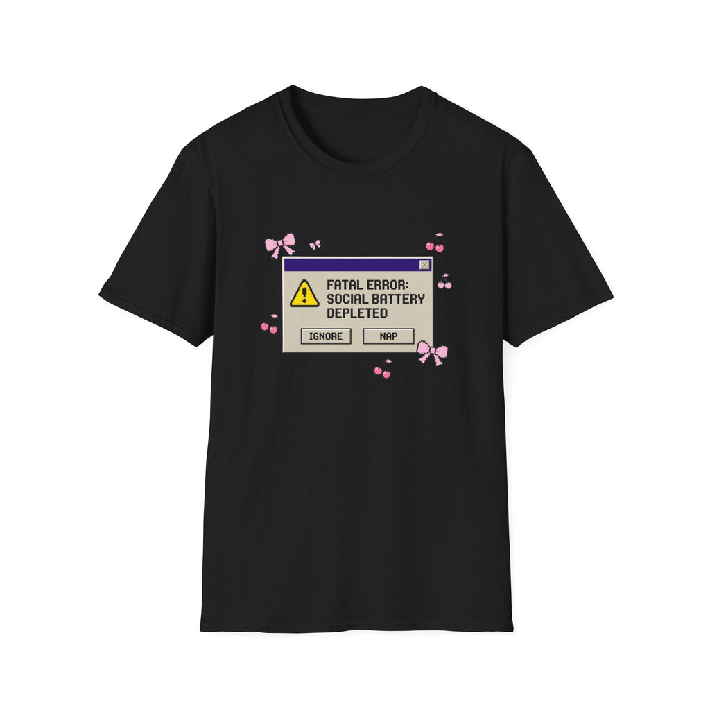 Fatal Error Social Battery Depleted T-Shirt
